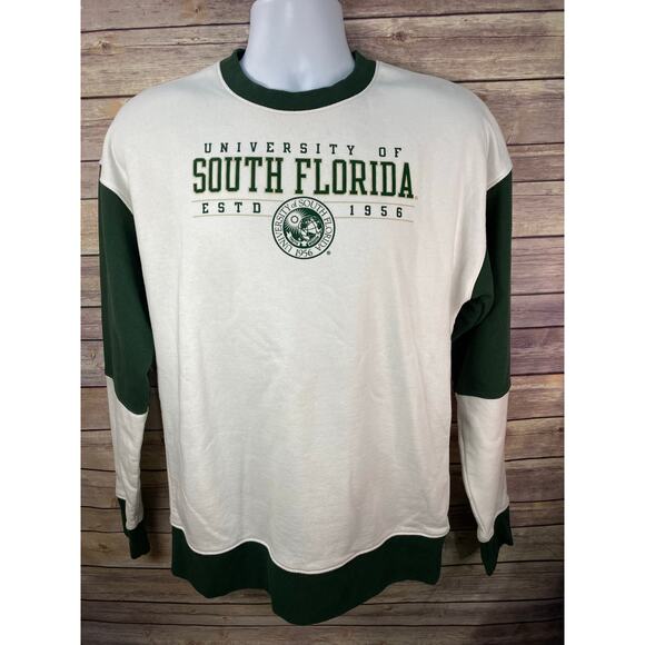 University South Florida USF Bulls Men's M Pullover League Green and White - Picture 1 of 8